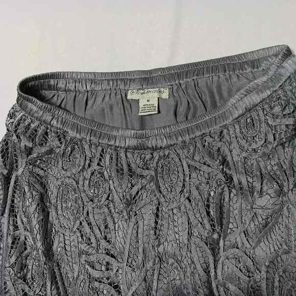 SOULMATES Hand Crochet 3/4 Bell Sleeve 3pc Evening gown. Silver with beading. XL - Picture 8 of 16